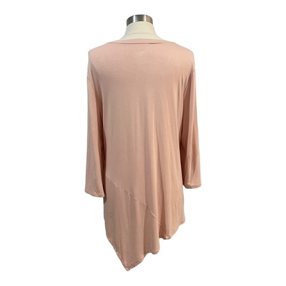 Logo Layers Lori Goldstein Tunic Top Asymmetrical Hem Size XL Long Sleeves - Picture 3 of 7